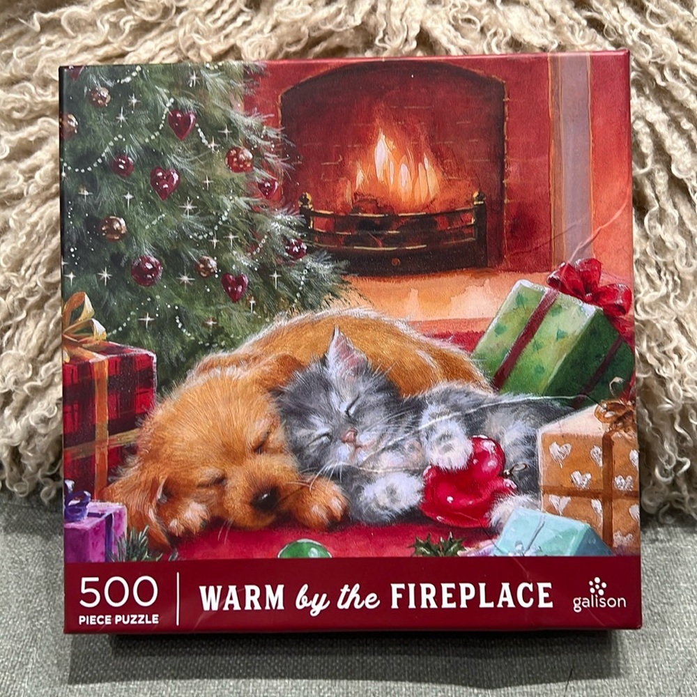 Warm by the Fireplace Puzzle - 500 Pieces